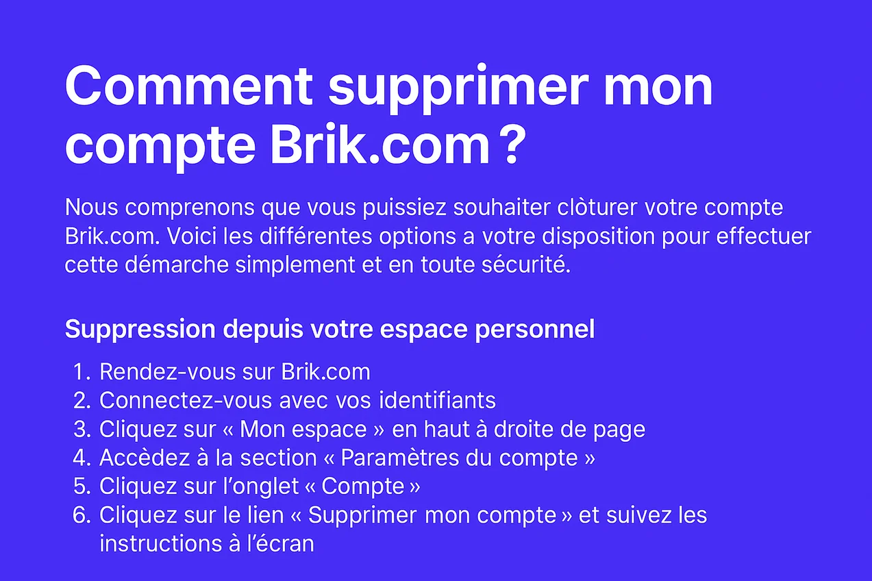 🗑️ Comment supprimer mon compte Brik.com ?